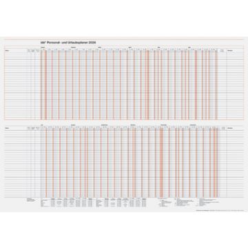 rido idé Wandkalender "Personal- und Urlaubsplaner", 2026