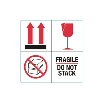 rillprint Étiquette "FRAGILE / DO NOT STACK"