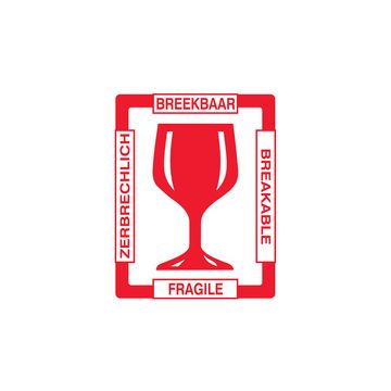 rillprint Étiquette d'avertissement "BREAKABLE"