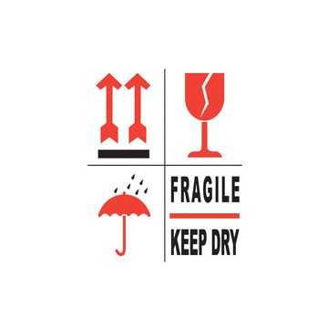 rillprint Étiquette d'avertissement "FRAGILE/KEEP DRY"