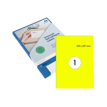 rillprint Étiquette fluorescente, 70 x 37 mm, jaune