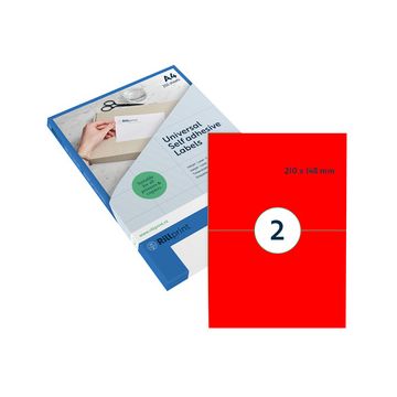 rillprint Étiquette fluorescente, 70 x 37 mm, rouge