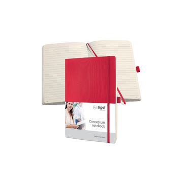 sigel Carnet de notes Conceptum, A4, ligné, rouge