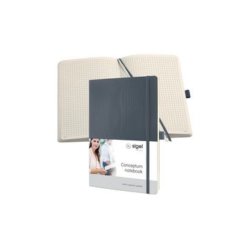 sigel Carnet de notes Conceptum, A4, quadrillé, gris
