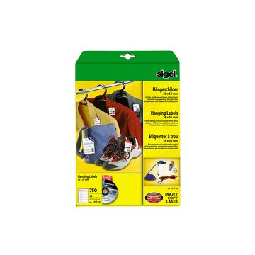 sigel Etiquette à trou, 38 x 55 mm (A4), 200 g/m2, blanc