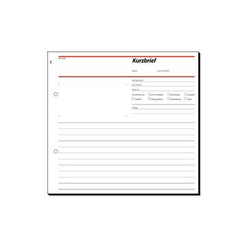 sigel Formularbuch "Kurzbrief", 2/3 A4, 50 Blatt, SD / CFB