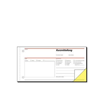 sigel Formularbuch "Kurzmitteilung", 1/3 A4 quer, SD