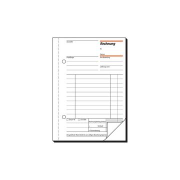 sigel Formularbuch "Rechnung", A5, 2 x 50 Blatt, Blaupapier