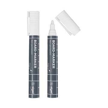 sigel Marqueur universel, pointe ogive: 2 - 3 mm, blanc