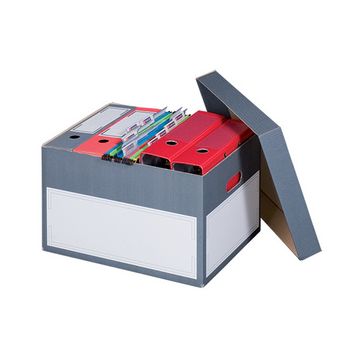 smartboxpro Boîte d'archives/transport S, à couvercle, gris x10