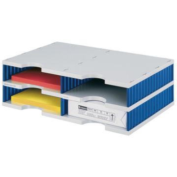 styro Module de base styrodoc duo 4 compartiments, bleu/gris