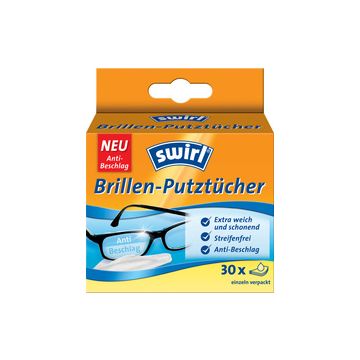 swirl Lingettes nettoyantes pour lunettes, emballage de 30