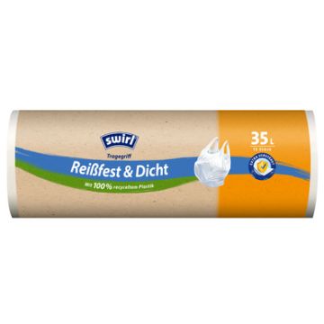 swirl Sac poubelle, avec poignées, 35 litres, blanc