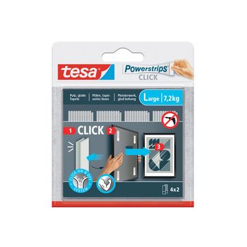 tesa Bande auto-agrippante Powerstrips CLICK, large, blanc