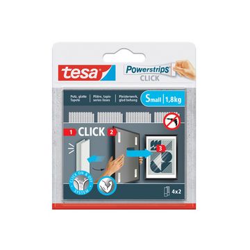 tesa Bande auto-agrippante Powerstrips CLICK, small, blanc