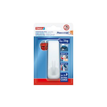 tesa Crochet Powerstrips EXTRA LARGE rectangulaire, blanc
