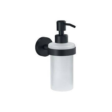 tesa Distributeur de savon MOON BLACK, verre satiné, noir