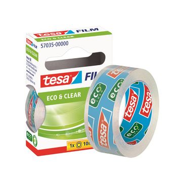 tesa Film Ruban adhésif Eco & Clear, 19 mm x 33m,transparent