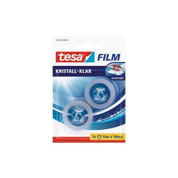 tesa Film Ruban adhésif transparent, 2 rouleaux, 19 mm x10 m
