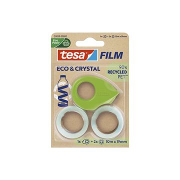 tesa Film ruban adhésif ECO & CRYSTAL + dévidoir, blister