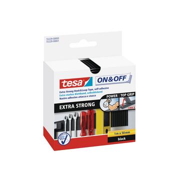 tesa On & Off Bande auto-agrippante Extra Strong, noir