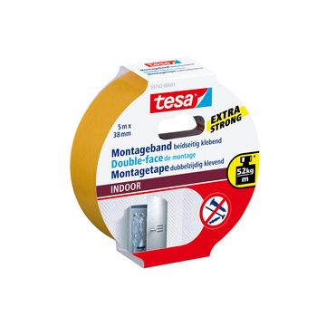 tesa Powerband Adhésif de montage INDOOR, 38 mm x 5 m