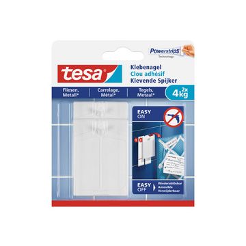 tesa Powerstrips Clou adhésif pour carrelage et métal, 4,0