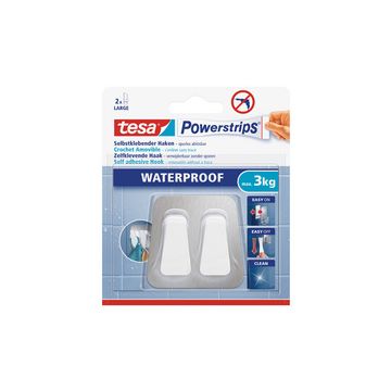 tesa Powerstrips Crochet Duo WATERPROOF, métal/plastique