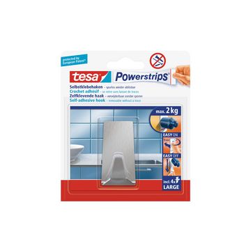 tesa Powerstrips Crochet adhésif LARGE, métal, rectangulaire
