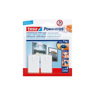 tesa Powerstrips Crochet adhésif pour cadre, blanc