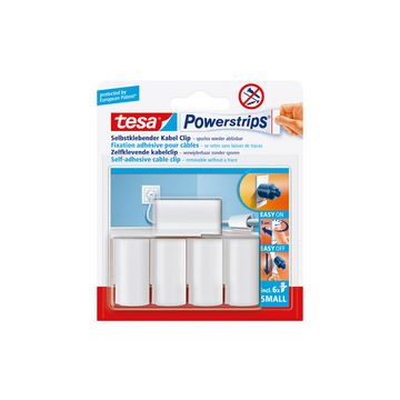 tesa Powerstrips Fixation adhésive pour câble, blanc