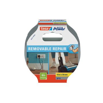 tesa Ruban adhésif toilé extra Power REMOVABLE REPAIR, gris