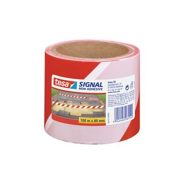 tesa Signal Bande de sécurité, non adhésif, rouge / blanc