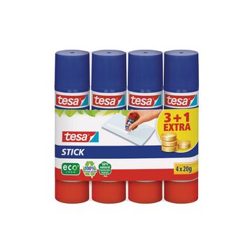 tesa ecoLogo Stick Bâton de colle, paquet de 4, 20 g