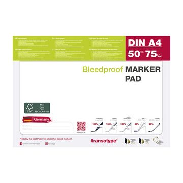 transotype Bloc pour marqueur, A3, 75 g/m2, 50 feuilles