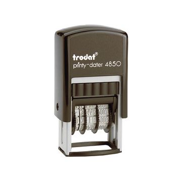 trodat Datumstempel Printy Dater 4850L "GEBUCHT", blau/rot