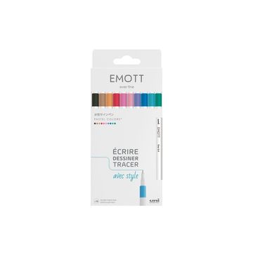 uni-ball Feutre EMOTT, set de 10 "Pastel Colors"