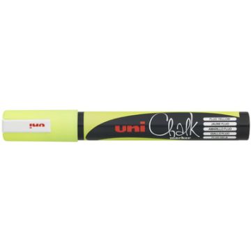 uni-ball Marqueur craie Chalk marker PWE5M, jaune fluo
