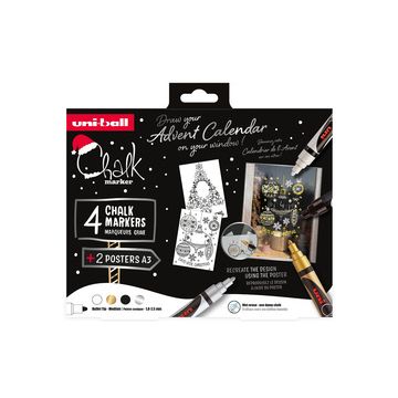 uni-ball Marqueur craie Chalk marker, coffret Noël SCANDI