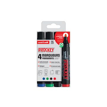 uni-ball Marqueur permanent PROCKEY PM122/4 PF, set de 4 uni-ball Marqueur permanent PROCKEY PM122/4 PF, set de 4